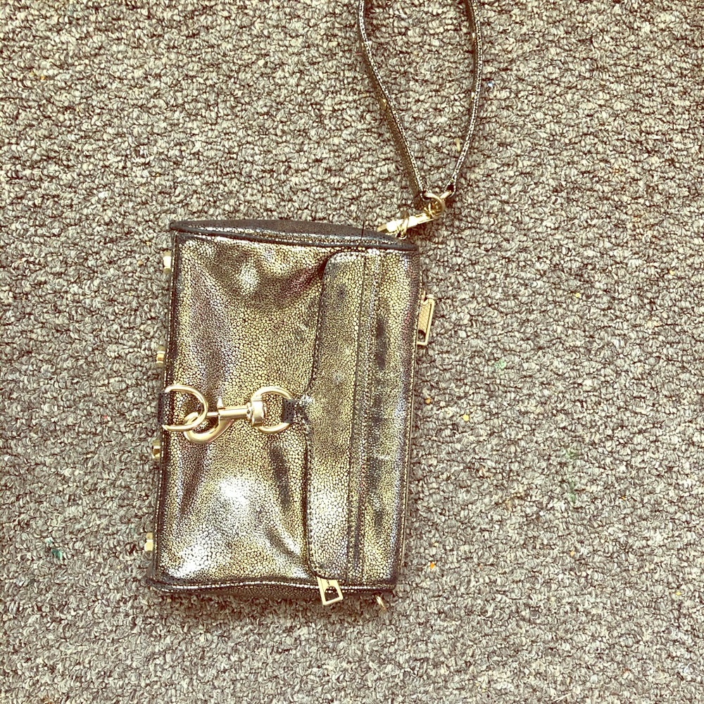 Rebecca Minkoff Gold clutch purse.
